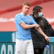 Man City do not know the extent of the injury suffered by De Bruyne in the FA Cup semi-final defeat by Chelsea