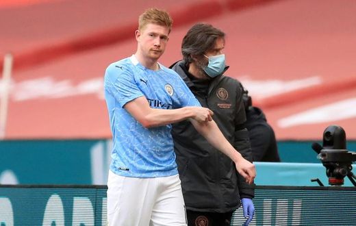 Man City do not know the extent of the injury suffered by De Bruyne in the FA Cup semi-final defeat by Chelsea