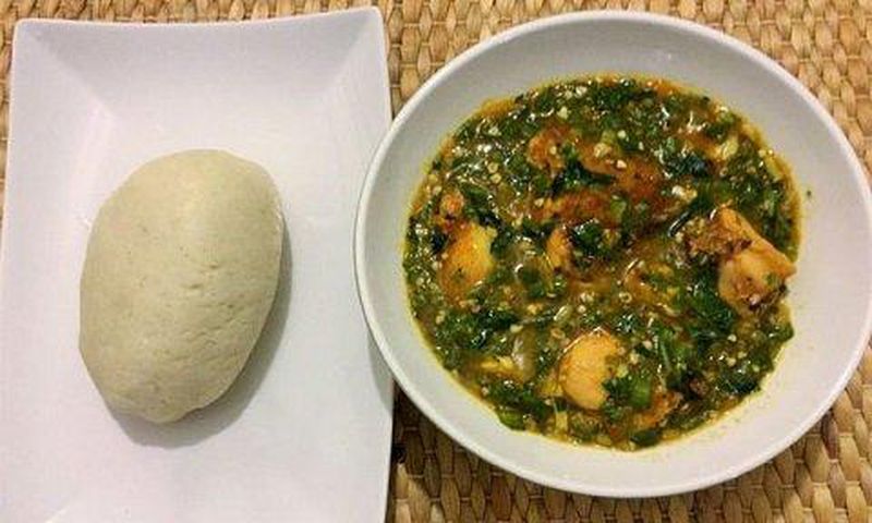 Akple and okro soup