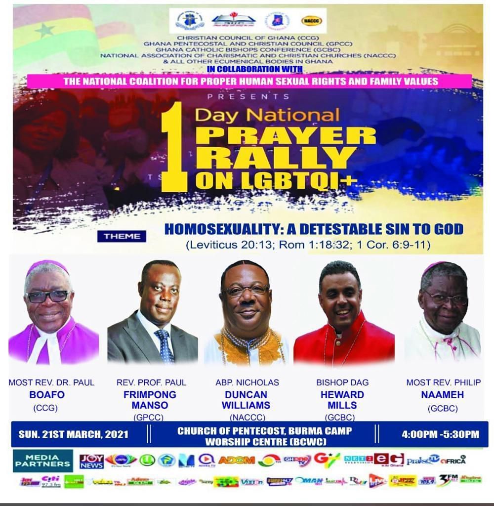 Powerful national prayer service against LGBTQI+ in Ghana scheduled for Sunday