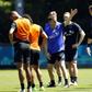 Frank de Boer with his players at a Dutch team training session this week