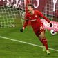 Thomas Mueller celebrates scoring the equaliser as Bayern Munich drew 3-3 at home with RB Leipzig on Saturday