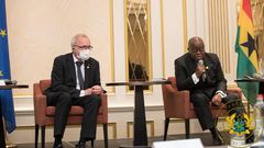 President Nana Addo Dankwa Akufo-Addo with the President of the European Investment Bank, Dr Werner Hoyer