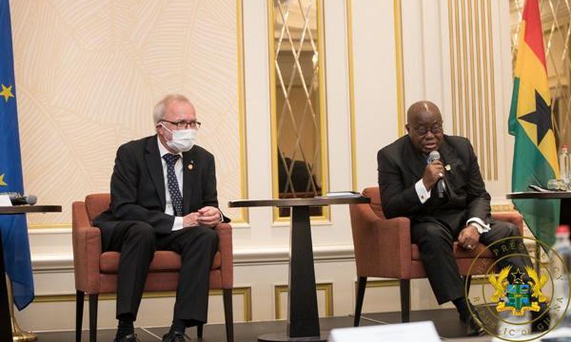 President Nana Addo Dankwa Akufo-Addo with the President of the European Investment Bank, Dr Werner Hoyer