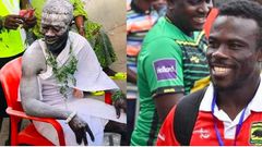Combination photo of 'priest' and ex-Kotoko defender, Augustine Sefah