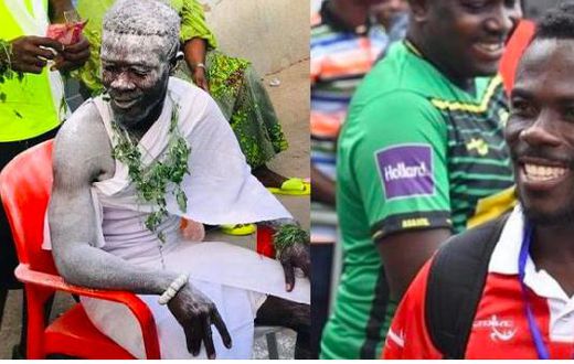 Combination photo of 'priest' and ex-Kotoko defender, Augustine Sefah