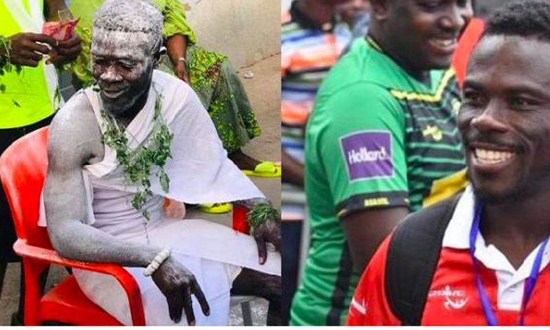 Combination photo of 'priest' and ex-Kotoko defender, Augustine Sefah