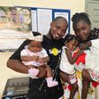Funny Face's baby mama with his children pay him surprise visit