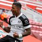 Fulham midfielder Mario Lemina celebrates after scoring at Liverpool