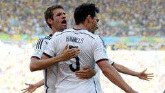 Mats Hummels (R) and Thomas Mueller (L) were on Wednesday both recalled to the Germany squad for the Euro 2020 finals