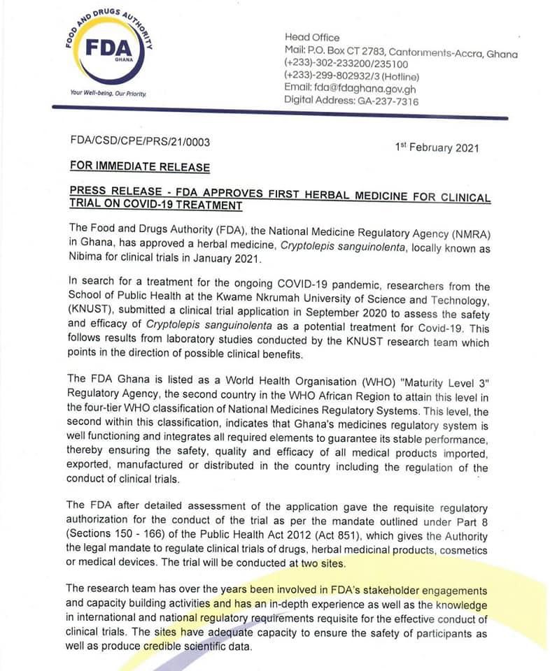 FDA statement