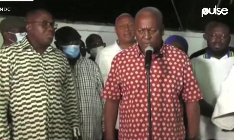 Mahama speakss on the 2020 election results