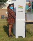 Afia Schwarzenegger and her twin sons cast their votes