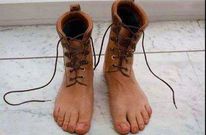 Mixed reactions greet newly emerged human feet shoes