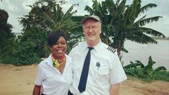 Afia Schwarzenegger air hostess