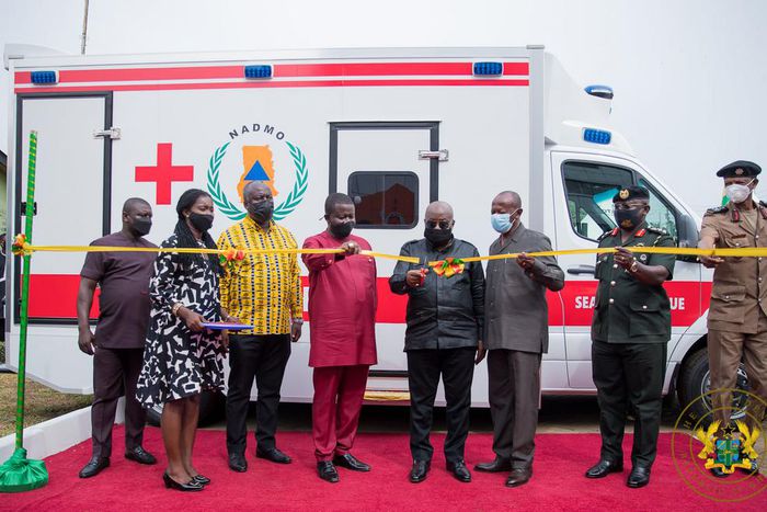 Photos: Akufo-Addo presents 40 vehicles to NADMO