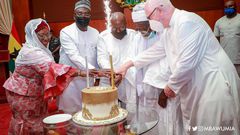 Photos: Akufo-Addo, Bawumia, Father Campbell hold Iftar with Chief Imam at Jubilee House