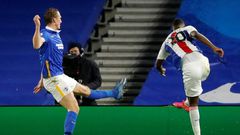 Benteke brilliance: Christian Benteke (right) snatched a 2-1 win for Crystal Palace away to Brighton on Monday
