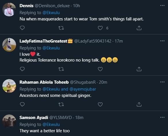 Masquerades kneel as pastor prays for them in public