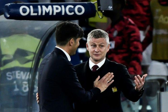 Ole Gunnar Solskjaer (R) reached his first major final as a coach