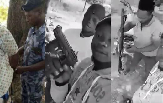 Police reportedly arrest one of the men flaunting guns in a viral video