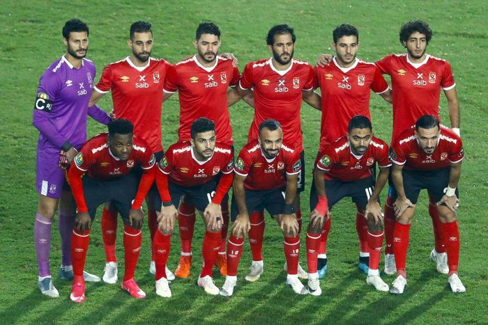 Al Ahly pose before defeating fellow Cairo club Zamalek in the 2020 CAF Champions League final