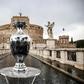 The Euro 2020 trophy on display in Rome, where the competition kicks off on Friday