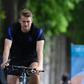 Matthijs de Ligt riding a bike at the Netherlands team training camp in Zeist on Saturday