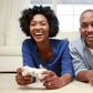 Couple playing game together