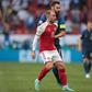 Denmark's Christian Eriksen (L) collapsed in a Euro 2020 match in Copenhagen