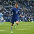 Kai Havertz runs away in celebration after scoring Chelsea's winner in the Champions League final