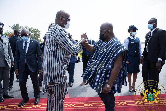 Prez. Akufo-Addo commiserating with President Roch Marc Christian Kabore of Burkina Faso