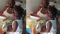 2-year-old girl feeds great-grandfather with unimaginable passion after he suffered a stroke