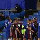 Chelsea and Leicester players remonstrate with each other