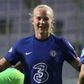 Danish forward Pernille Harder celebrates after scoring Chelsea's second goal against her old side Wolfsburg