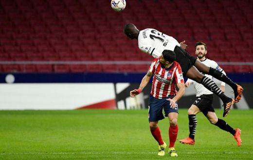 Racially abused: Valencia's French star Mouctar Diakhaby pictured playing against Atletico Madrid in January