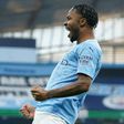Manchester City's Raheem Sterling celebrates his goal against Fulham