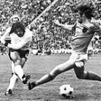 Gerd Mueller scores the winning goal for West Germany in the 1974 World Cup final against the Netherlands