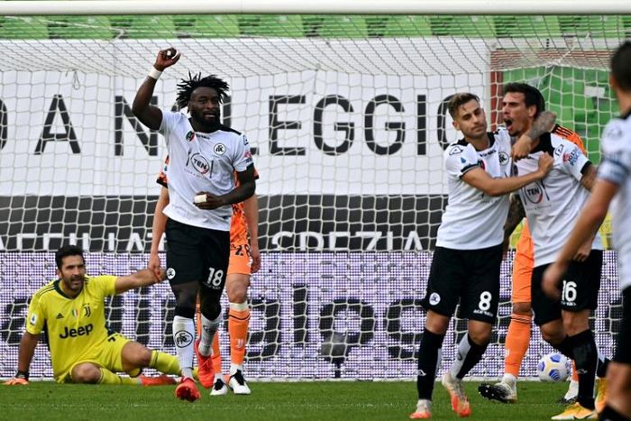 French forward M'Bala Nzola is Spezia's top scorer this season with nine goals