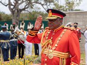 President Uhuru Kenyatta during a special trip to Manda Naval Base on September 23, 2021