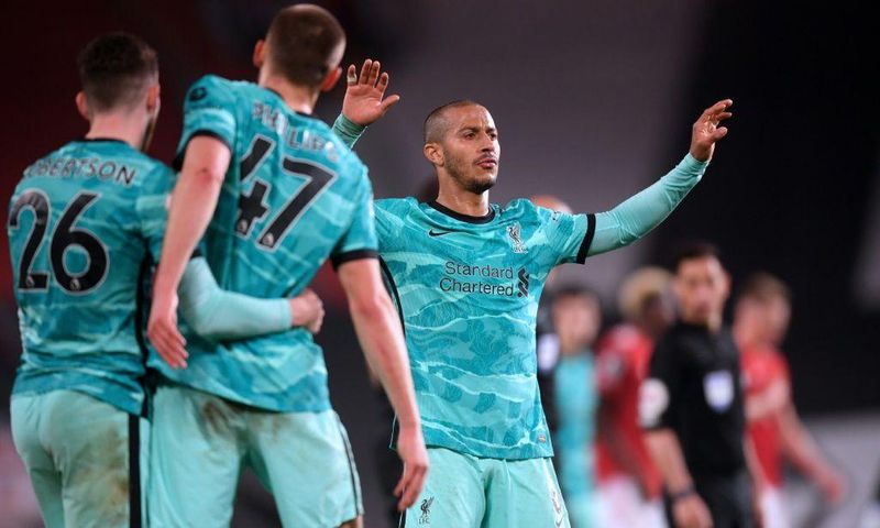 Liverpool players celebrate