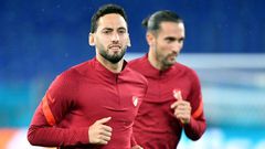 Turkey's Hakan Calhanoglu plays for club side AC Milan.
