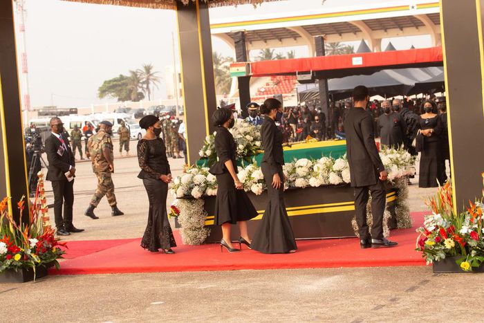 Rawlings finally laid to rest at Burma Camp military cemetery
