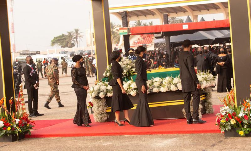 Rawlings finally laid to rest at Burma Camp military cemetery