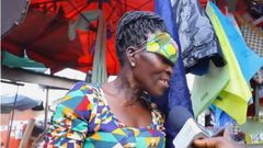 Ghanaian woman gives an interesting reason why she wears her mask the forehead