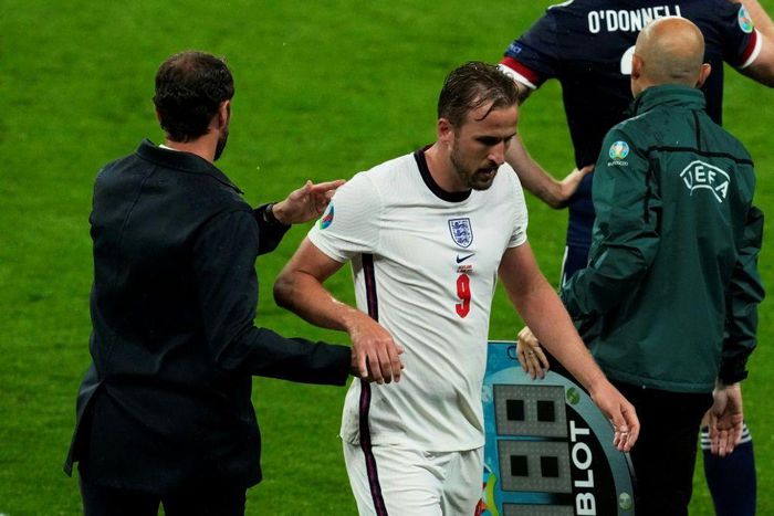 England captain Harry Kane walks off the pitch after being substituted