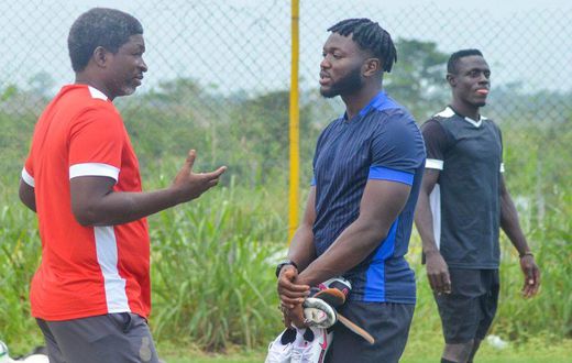 Muniru Sulley with coach Maxwell Konadu