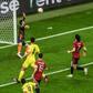 Gerard Moreno (R) gives Villarreal the lead against Manchester United in the Europa League final