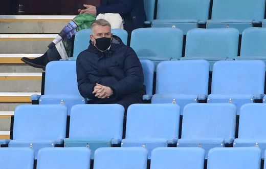 Touchline ban - Aston Villa manager Dean Smith watches the stands during his side's match against Newcastle on Saturday
