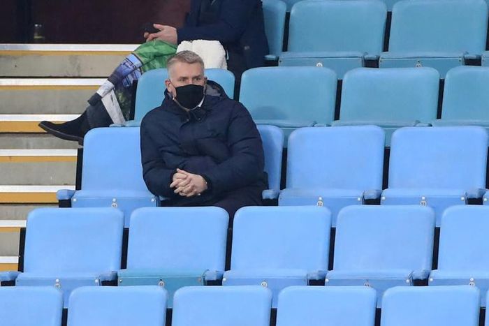 Touchline ban - Aston Villa manager Dean Smith watches the stands during his side's match against Newcastle on Saturday
